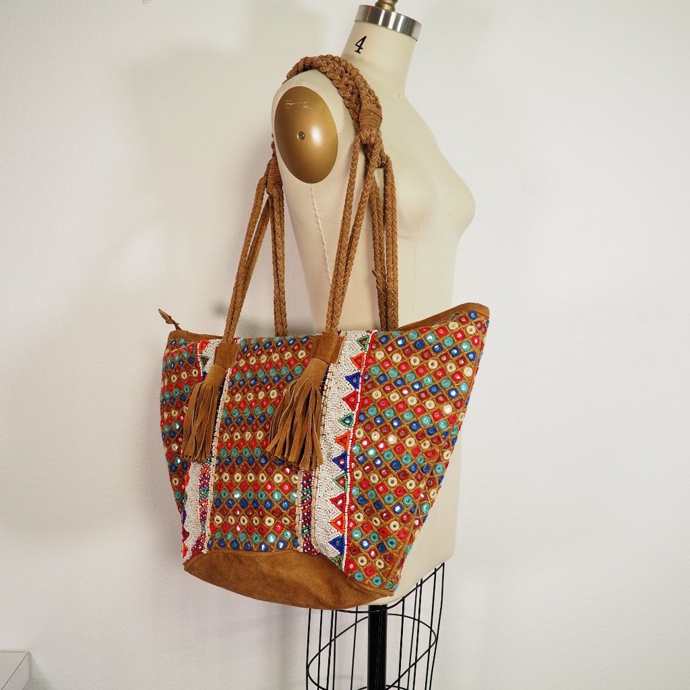 Beaded Boho Hobo Shoulder Bag Purse
